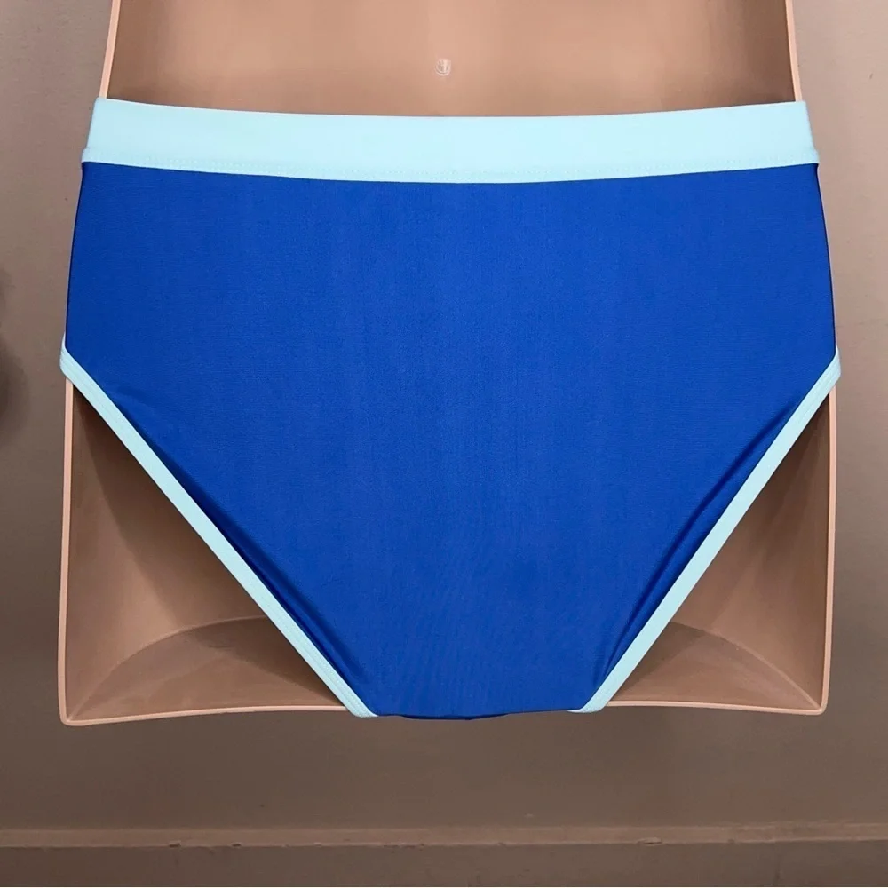 New Size XL Baleaf Bikini Set 2 Piece Blue Two Tone Colorblock UPF 50 Swimwear